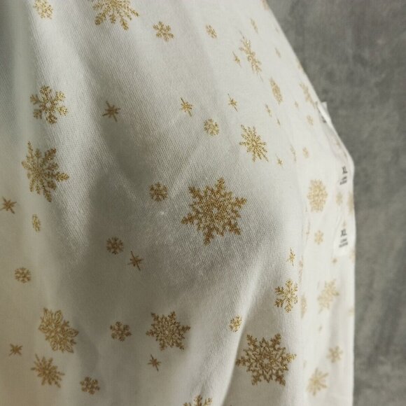 NWT KAREN SCOTT Christmas Glitter Snowflake Top XL(16-18) Cotton Pullover White - Picture 7 of 11